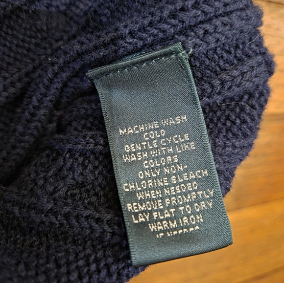 Navy Blue Cable Knit Cardigan - Picture 7 of 13